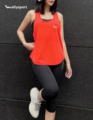 Áo Tanktop Tập Gym, Yoga Nữ, Welly Sport, Màu Đỏ Cam, Mã ATTN07