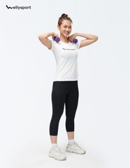 Áo Thun Nữ Chữ Giữa Ngực - Màu Trắng White, Mã ANCN01