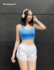 Quần Short Nữ, Tập Gym, Chạy Bộ, Màu Trắng, Welly Sport, Mã QSNT
