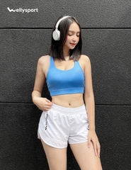 Quần Short Nữ, Tập Gym, Chạy Bộ, Màu Trắng, Welly Sport, Mã QSNT