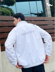 Áo Khoác Thể Thao Nam Running Jacket, Màu Trắng, Welly Sport, Mã AKN09