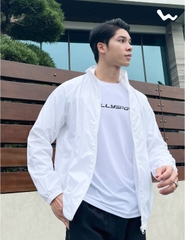 Áo Khoác Thể Thao Nam Running Jacket, Màu Trắng, Welly Sport, Mã AKN09