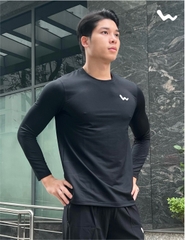 Áo Thun Nam Dài Tay, Màu Đen, Welly Sport, Mã NDT02