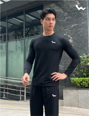 Áo Thun Nam Dài Tay, Màu Đen, Welly Sport, Mã NDT02