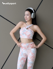 Set Đồ Tập Yoga, Gym Nữ, Màu Loang Cam, Welly Sport, Mã BTLC