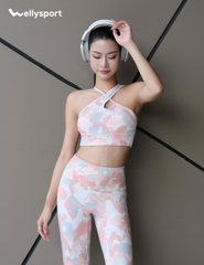 Set Đồ Tập Yoga, Gym Nữ, Màu Loang Cam, Welly Sport, Mã BTLC