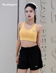 Quần Short Nữ Thể Thao Tập Gym, Chạy Bộ, Màu Đen New, Welly Sport, Mã QSND