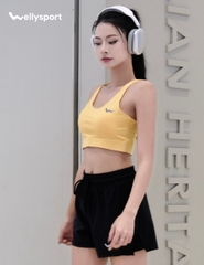 Quần Short Nữ Thể Thao Tập Gym, Chạy Bộ, Màu Đen New, Welly Sport, Mã QSND