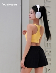 Quần Short Nữ Thể Thao Tập Gym, Chạy Bộ, Màu Đen New, Welly Sport, Mã QSND