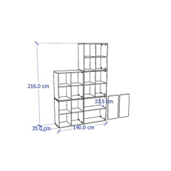 NIKOS, Kệ trưng bày đồ dùng STO_061, 140x35x216cm