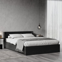 WINDY, Giường ngủ 4 ngăn kéo kèm kệ đầu giường BED_085, 217x72cm