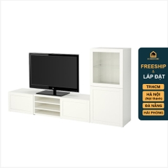 ATLANTA, COMBO Kệ TV kèm kệ trưng bày cửa kính STO_050, 240x42x128cm