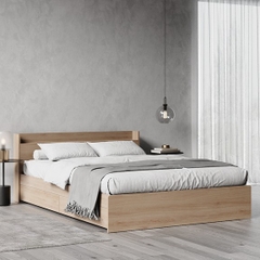 WINDY, Giường ngủ 4 ngăn kéo kèm kệ đầu giường BED_085, 217x72cm