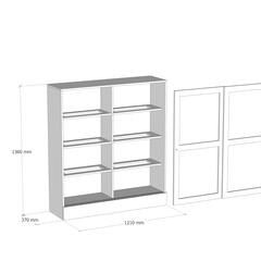 BODO, Tủ trưng bày đồ dùng cửa kính CBN_012, 121x37x136cm