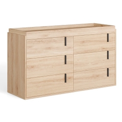 RIKKE, Tủ lưu trữ đựng đồ dùng 3 tầng 6 ngăn kéo DRA_218, 122x40x70cm