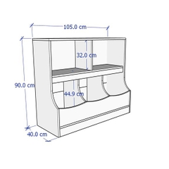 MELIA, Kệ đồ dùng cho trẻ SHE_083, 105x40x90cm