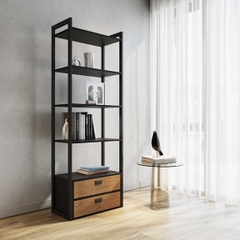 HENRY, Kệ trưng bày 4 tầng 2 ngăn kéo SHE_136, 65x35x185cm