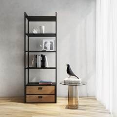 HENRY, Kệ trưng bày 4 tầng 2 ngăn kéo SHE_136, 65x35x185cm