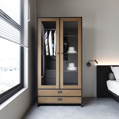 HENRY, Tủ quần áo 2 gian hiện đại WAR_104, 89x59x180cm, Scandi Home