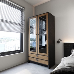 HENRY, Tủ quần áo 2 gian hiện đại WAR_104, 89x59x180cm, Scandi Home