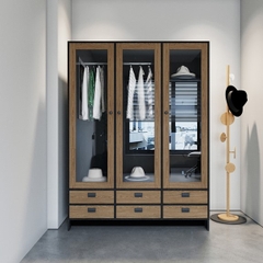 HENRY, Tủ quần áo 3 gian hiện đại WAR_103, 135x59x180cm