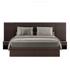 LOUIS, Giường ngủ hiện đại 2 hộc kéo kèm 2 táp BED_240, 160x200x30cm, sản xuất bởi Scandi Home