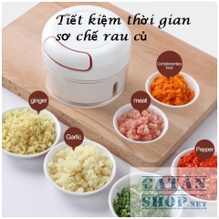 Dụng cụ xay tỏi ớt cầm tay, Cối xay thực phẩm kéo dây siêu đa năng, Xay tỏi ớt Mini Food Chopper, tiện dụng-GD265-XayToi