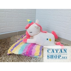 Gối mền NGỰA PONY 3 trong 1 siêu cute, hàng loại 1 thun 4 chiều siêu mịn, bộ chăn gối văn phòng unicorn kỳ lân