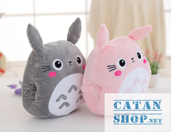 Gối mền TOTORO HOA 3 trong 1 hàng loại 1, nỉ nhung cực mịn, bộ chăn gối văn phòngngủ trưa du lịch