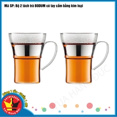 Bộ 2 tách trà BODUM có tay cầm bằng kim loại