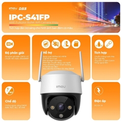 Camera an ninh ngoài trời Imou IPC-S41FP 4MP 2K, xoay 360, H.265, tích hợp mic