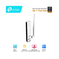 Card mạng không dây USB Wifi TP-Link TL-WN722N Wireless N150Mbps gọn nhẹ, tốc độ cao (Chính hãng Bảo Hành 12 tháng)