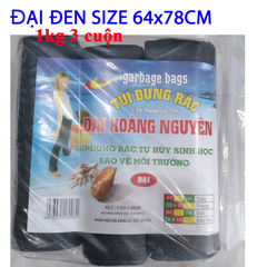 1kg (3 cuộn) Túi đựng rác, bao rác tự phân hủy sinh học màu và đen đủ size có size đặc đại (cực đại) 1 ký mã