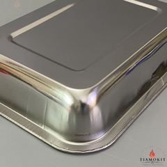 Khay inox để đồ chữ nhật Sus 201  kích thước 20x27 cm (Sâu 2cm, sâu 5cm, sâu 7cm)