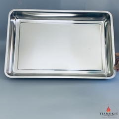 Khay inox để đồ chữ nhật kích thước 40x60 sâu 7cm ( Sus 304, Sus 201, Sus 430 )