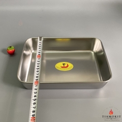 Khay chữ nhật,  khay nướng bánh 25x20x5,5 cm Inox 201