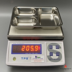 Khay 3 ngăn mẫu giáo chữ nhật inox 304