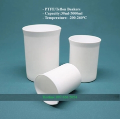 Cốc PTFE/Teflon (PTFE Beakers), dung tích 30ml-5000ml, Chính hãng, tekcovina