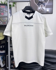 Áo Thun Balenciaga V-Neck Logo Độc Đáo Cotton Form Rộng Unisex - Streetwears SG - BLC-2