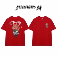 Áo Thun Stu Skeleton Roses Tee Cao Cấp Form Rộng - Streetwears SG - STU28