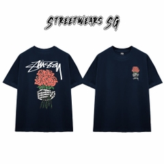 Áo Thun Stu Skeleton Roses Tee Cao Cấp Form Rộng - Streetwears SG - STU28