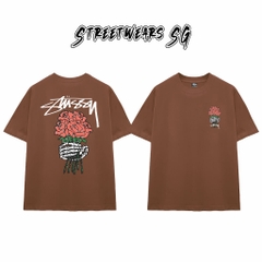 Áo Thun Stu Skeleton Roses Tee Cao Cấp Form Rộng - Streetwears SG - STU28