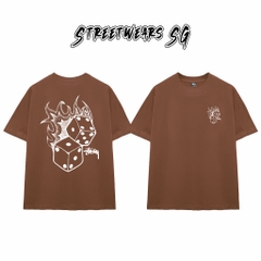 Áo Thun Stu Flaming Dice Tee Cao Cấp Form Rộng - Streetwears SG - STU29