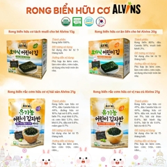 RONG BIỂN hữu cơ ĂN LIỀN cho bé 20gr - USDA - Alvins - Hàn Quốc