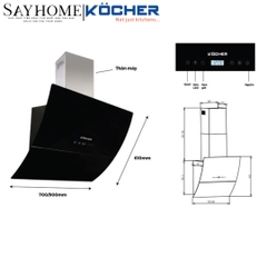 Máy hút mùi dạng TV Kocher K-2080E tại thành phố Hồ Chí Minh