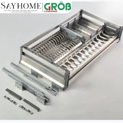 Kệ chén dĩa GROB GH-61/71/76/81/91 inox hộp gắn cánh - Hàng chính hãng GROB