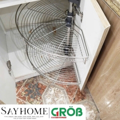 Mâm xoay GROB GR304-180A/180B góc 180 inox SUS304, nan tròn - Hàng chính hãng GROB