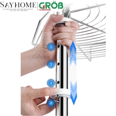 Mâm xoay GROB GR304-180A/180B góc 180 inox SUS304, nan tròn - Hàng chính hãng GROB