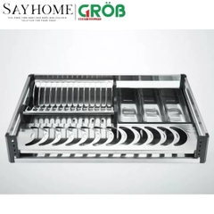 Kệ chén dĩa GROB GH- 61A/71A/76A/81A/91A inox hộp âm tủ - Hàng chính hãng GROB