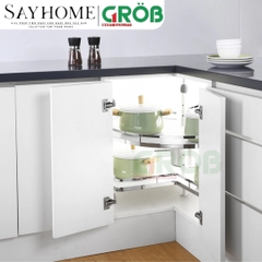 Mâm xoay GROB GM304-270.8/270.9 góc 270 inox 304 đáy Melamin, nan dẹt - Hàng chính hãng GROB